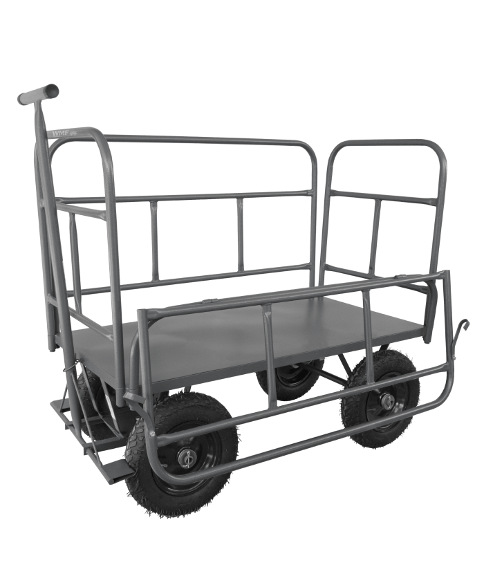 Carrinho plataforma de metal 5° roda 4 abas 1,20x60 mt (WMP5812604A) - Imagem 2