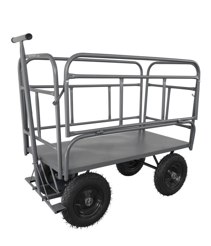 WMP5812604A frente fechado Carrinho plataforma de metal 5° roda 4 abas 1,20x60 mt (WMP5812604A) - Imagem 1