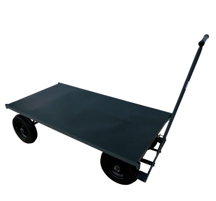 Carrinho De Carga Plataforma De Aço 1200 Kg, 1500X800 Mm. Rodas Maciças 350X8 – WMF512M3508 - Imagem 2