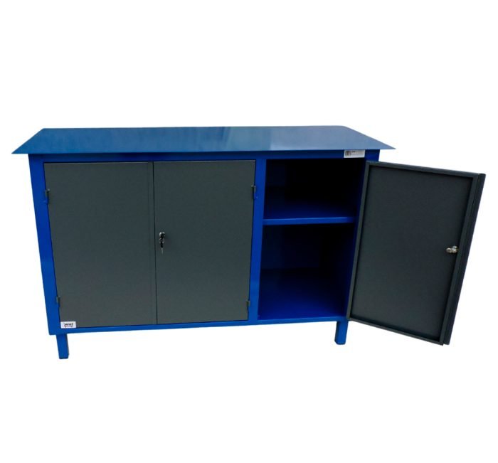 Bancada Fechada 3 Portas C/ Chaves, Prateleira Interna, Tampo De Aço. (WMFBAL14553P) - Imagem 2