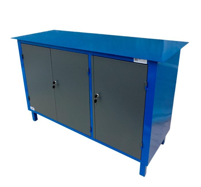 Bancada Fechada 3 Portas C/ Chaves, Prateleira Interna, Tampo De Aço. (WMFBAL14553P) - Imagem 3