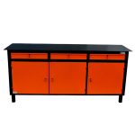 Bancada Manutenção Pesada Gavetas E Portas C/ Chaves, Reforçada, Tampo De Aço - WMFBAL20603G3PBL – Linha Black