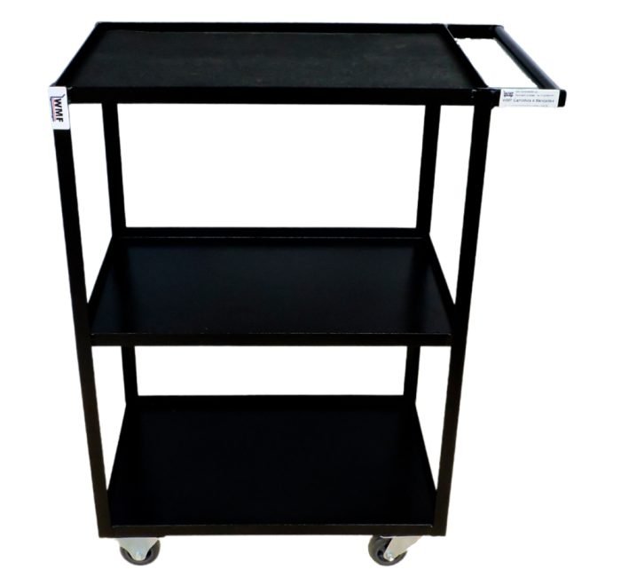 GRD-WMFPICK15BL-01.jpg Carrinho Oficina Picking Com 3 Prateleiras 900X600X900 Mm - Linha Black - WMFPICK15BL - Imagem 1