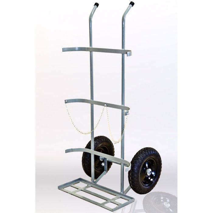 GRD_33_carrinho-cilindro-WMO2CP.jpg Carrinho para transporte de 2 cilindros de gas Oxigênio (7 a 10 m3 - 40 a 50 litros) Cod. WMO2CP - Imagem 1