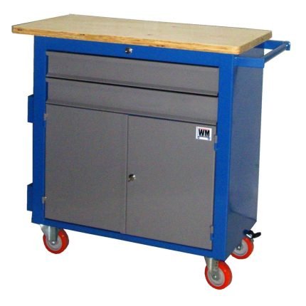 Carrinho oficina bancada móvel para MNT. Pesada - 2 Gavetas 2 Portas (WMFBM80402G2P)