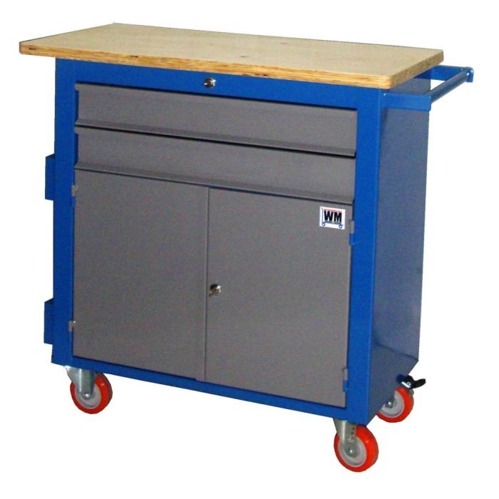 Carrinho oficina bancada móvel para MNT. Pesada - 2 Gavetas 2 Portas (WMFBM80402G2P) - Imagem 1