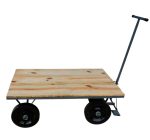 Carrinho Plataforma de Madeira 1200x600 mm Rodas Maciças de Borracha - 500 kg - WMF51260MADM - Imagem 2