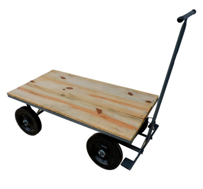 Carrinho Plataforma de Madeira 1200x600 mm Rodas Maciças de Borracha - 500 kg - WMF51260MADM - Imagem 3