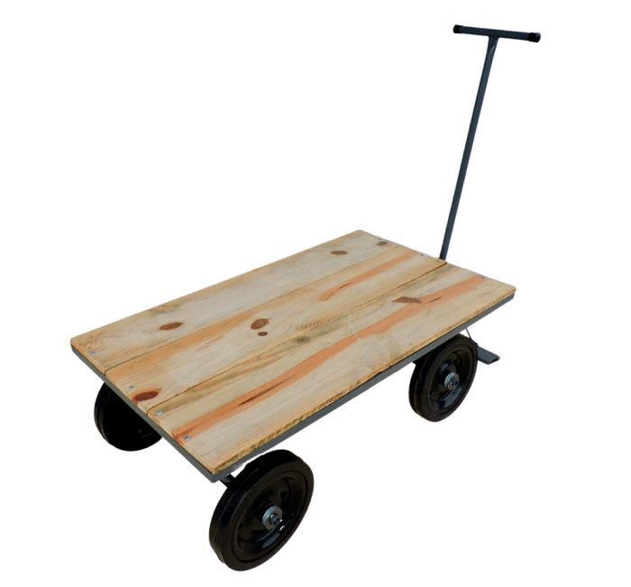 GRD_WMF56M-1.jpg Carrinho Plataforma de Madeira 1500x800 mm Rodas Maciças de Borracha - 600 kg - WMF56M - Imagem 1