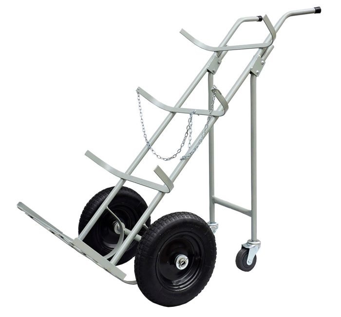 Carrinho de carga transporte para 2 cilindros (7 a 10 m3 - 40 a 50 litros) Cód. WMO2CPAR - Imagem 2