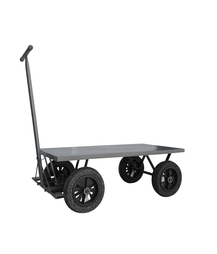 Carrinho Plataforma de aço 1200×600 mm – 400 kg – ECO - Pneus S/ Câmara - WMF581260PM - Imagem 2
