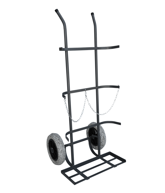Carrinho para transporte de 2 cilindros de gás Oxigênio - ECO - Pneus S/Câmara - WMFO2CPM - Imagem 1
