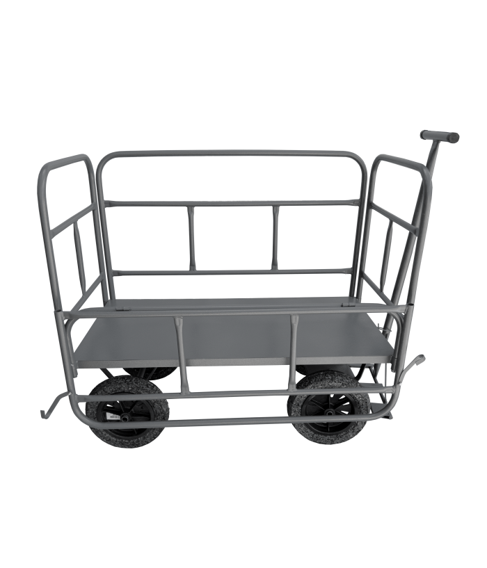 Carrinho plataforma de metal 5° roda 4 abas - ECO - Pneus S/Câmara - WMFP5812604APM - Imagem 2