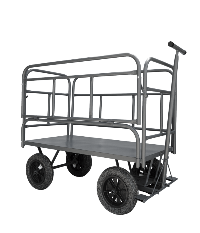 Carrinho plataforma de metal 5° roda 4 abas - ECO - Pneus S/Câmara - WMFP5812604APM - Imagem 1