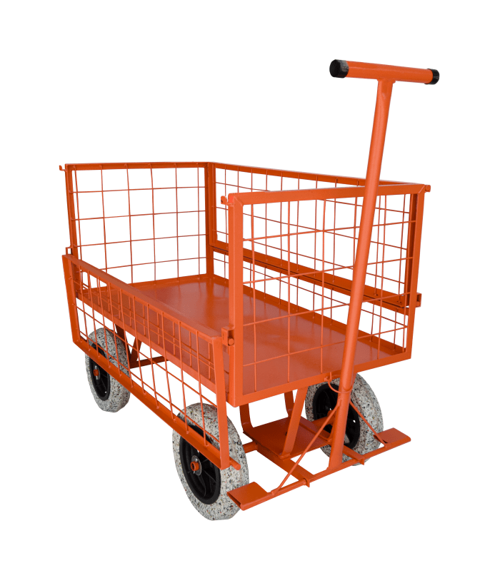 Carrinho Plataforma de Jardinagem Telado abertura nas laterais  – 300 kg – Pneus S/câmara -ECO – WMF5JARDPM - Imagem 1