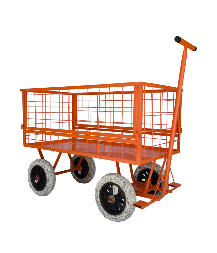 Carrinho Plataforma de Jardinagem Telado abertura nas laterais  – 300 kg – Pneus S/câmara -ECO – WMF5JARDPM - Imagem 2